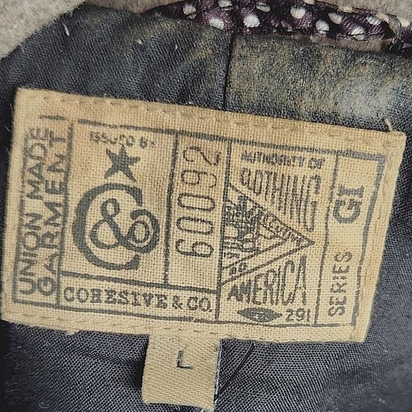 Vintage Cohesive & Co light brown Mens Peacoat Coat Jacket New Sz Large - Picture 4 of 4